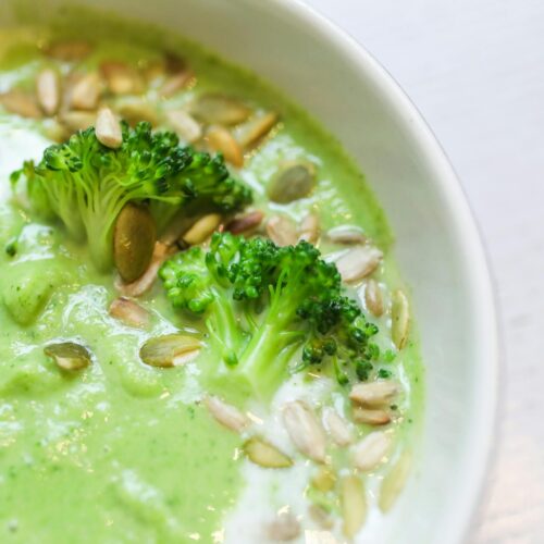 Close-Up Photo Of Green Smoothie On Bowl