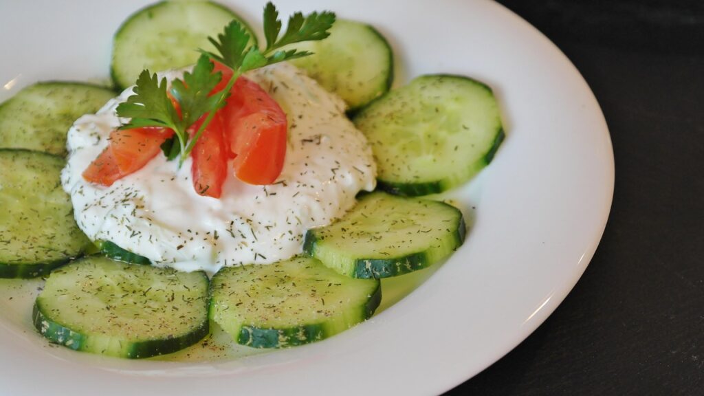 salad, cucumbers, tzatziki, tomato, fresh, vitamins, food, appetizing, multicoloured, mixed salad, salad plate, vegetarian, yummy, meal, tzatziki, tzatziki, tzatziki, tzatziki, tzatziki