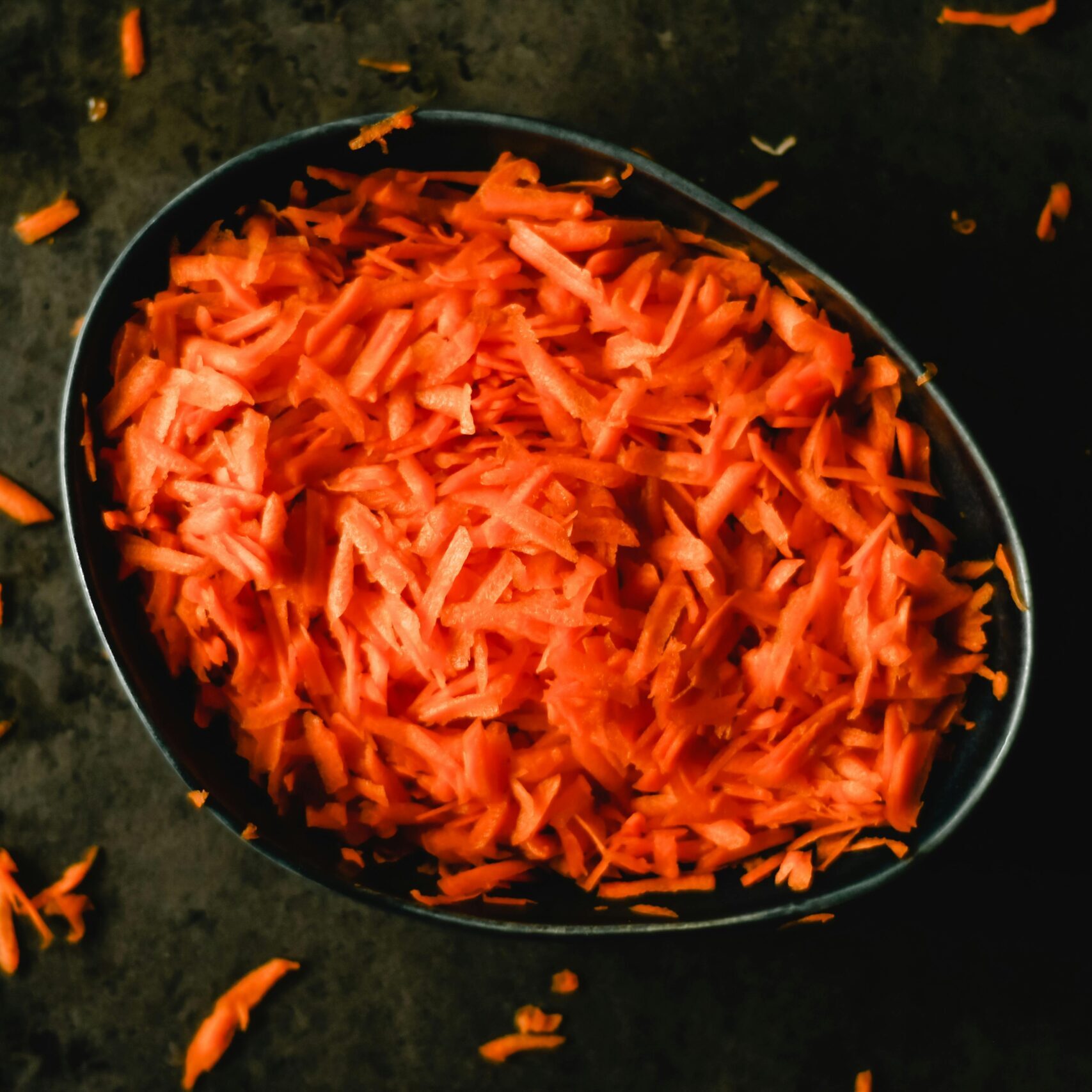 Carottes râpées et vinaigrette à l’orange